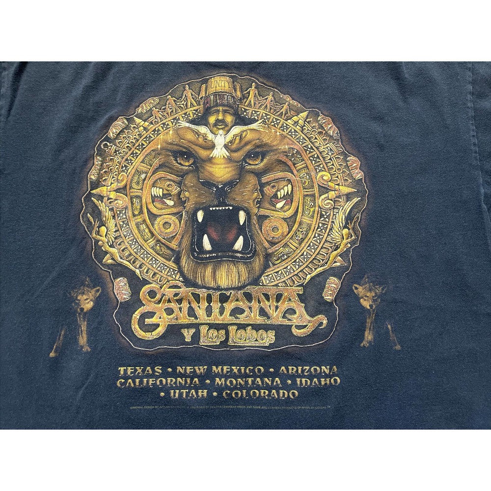 Vintage 90s Santana And Los Lobos 1998 Tour USA Made Shirt XL Murina VTG